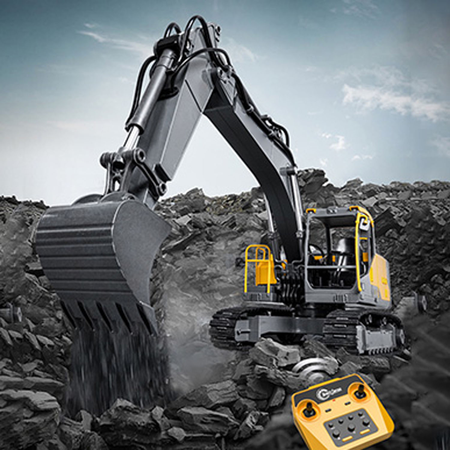 Rc Hobby Excavator - 1/16 DoubleE E598 003 Escavadeira elétrica