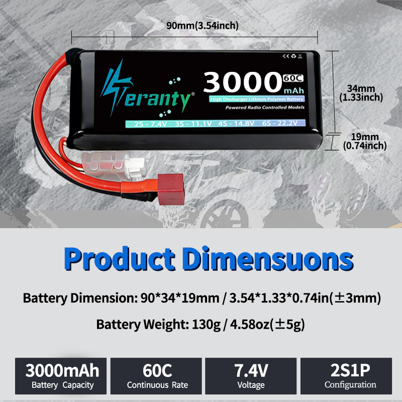 Bateria Lipo TERANTY 2S 3000mA - Rc Hobby Drone avaliação e preço