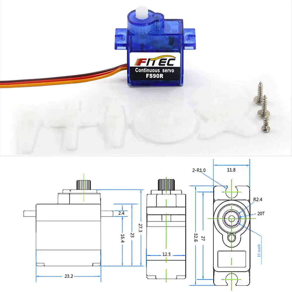 Feetech mini fs90r micro servo - Rc Hobby Car avaliação e preço